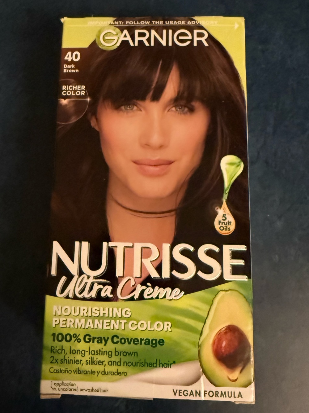 Garnier Nutrisse Ultra Crème Permanent Hair Dye 40 Dark Brown Vegan Cream sealed